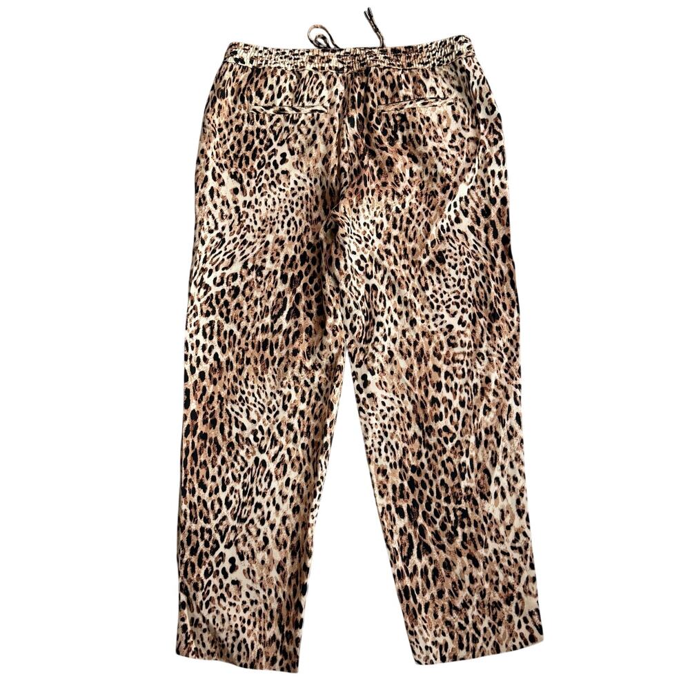 Banana Republic Leopard Print Wide Leg Pants Women's Medium M Pull On - Picture 3 of 10